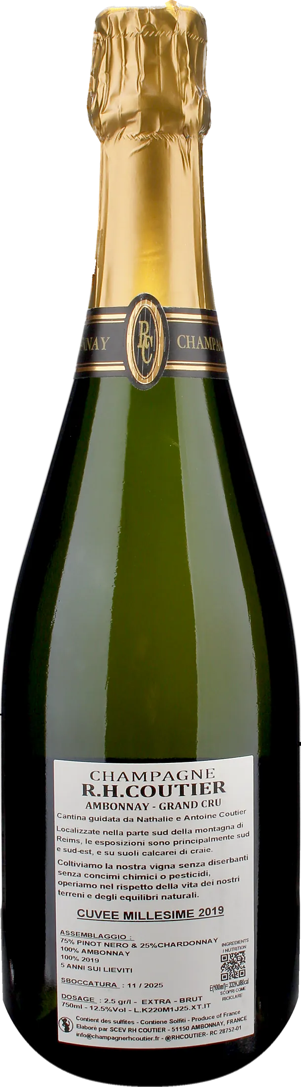 R.H. Coutier Champagne Grand Cru Extra Brut Cuvee Millesime 2019