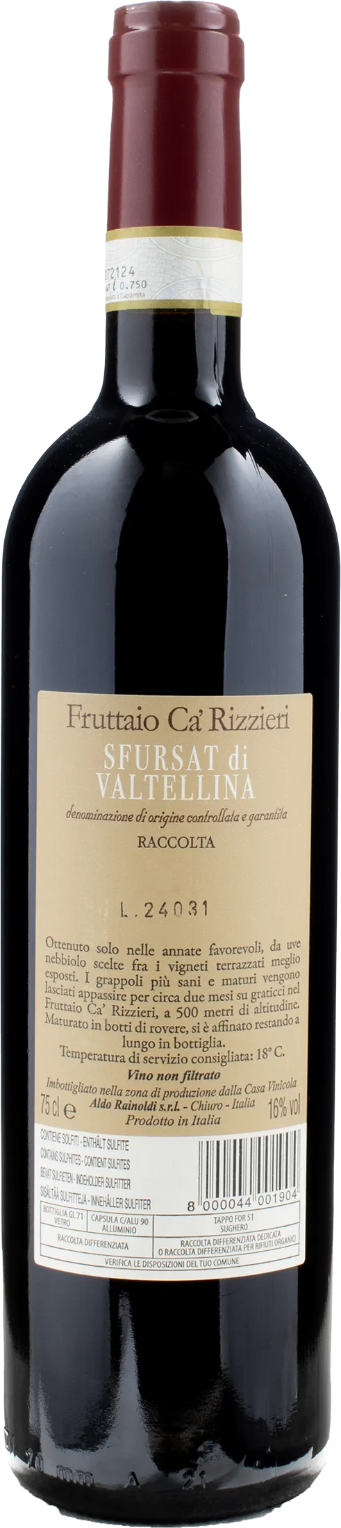 Rainoldi Sfursat di Valtellina Fruttaio Ca Rizzieri 2021