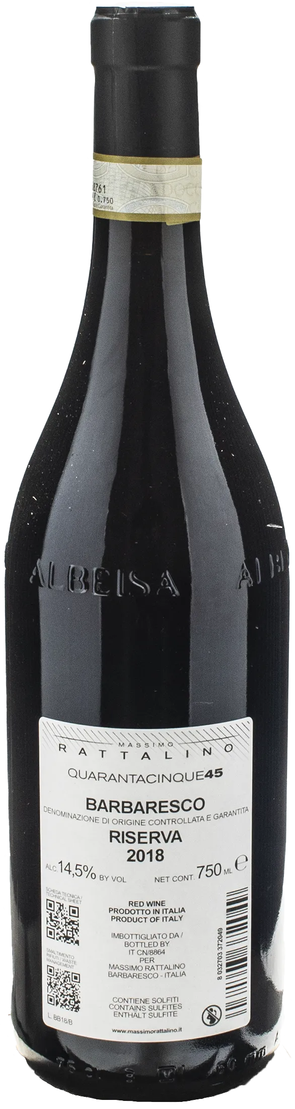 Rattalino Barbaresco Riserva Selezione 45 2018