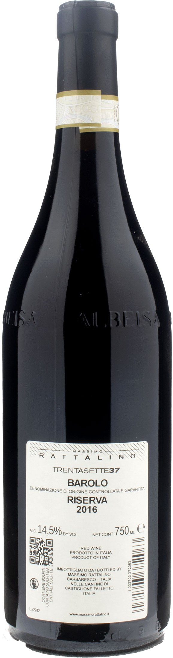 Rattalino Barolo Trentasette37 Riserva 2016