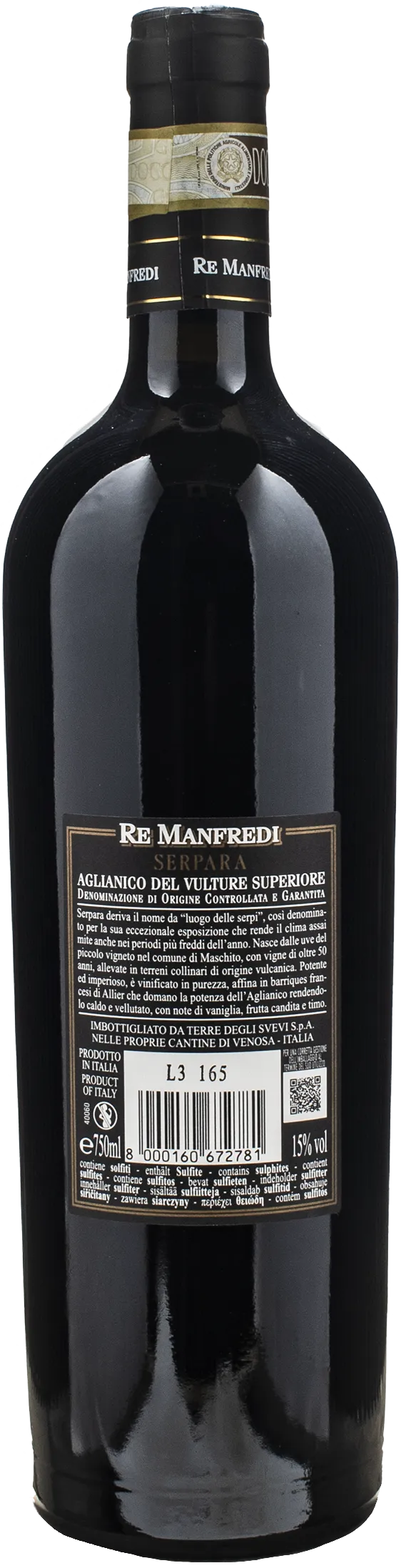 Re Manfredi Aglianico del Vulture Superiore Serpara 2017