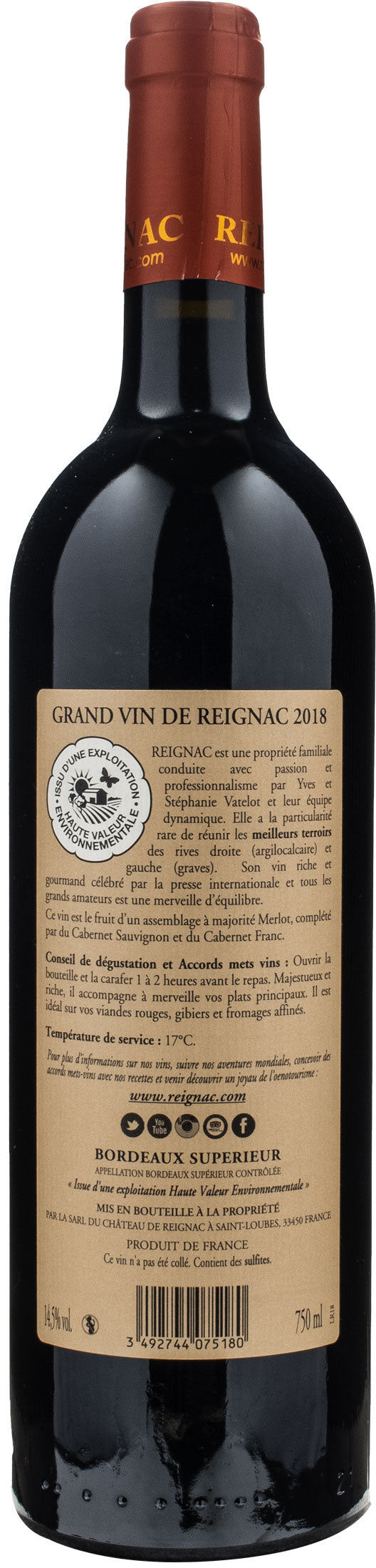 Reignac Bordeaux Grand Vin de Reignac 2018