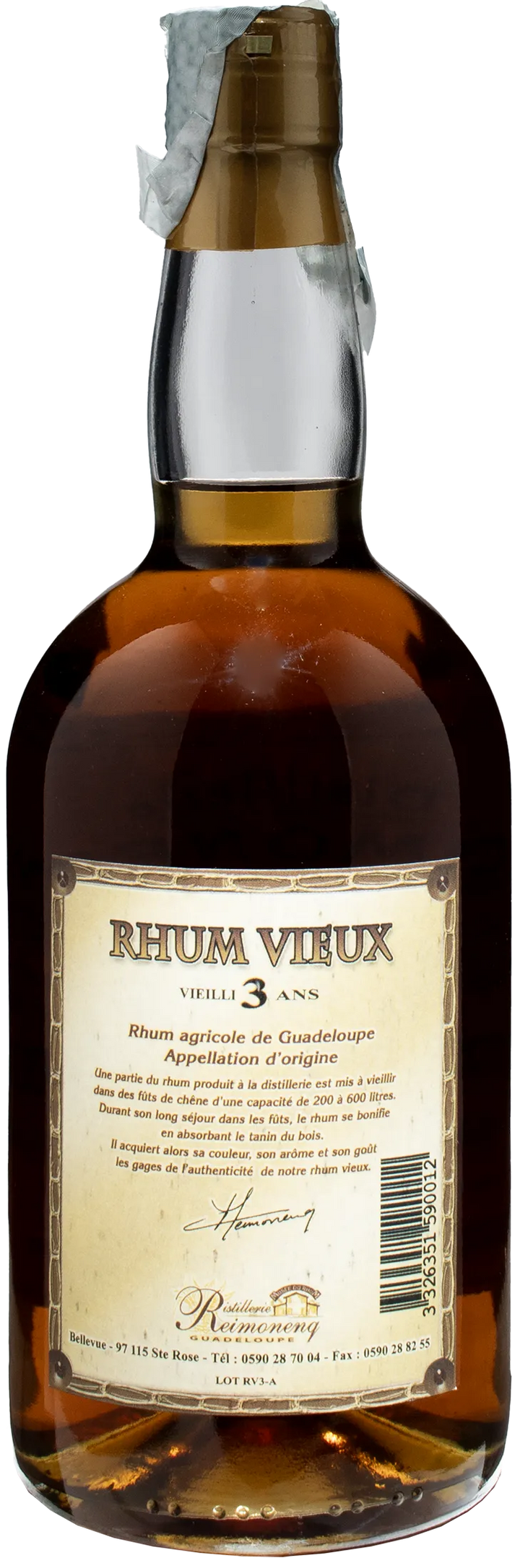 Reimonenq Rhum Agricole Vieux 3 Ans 0.7L
