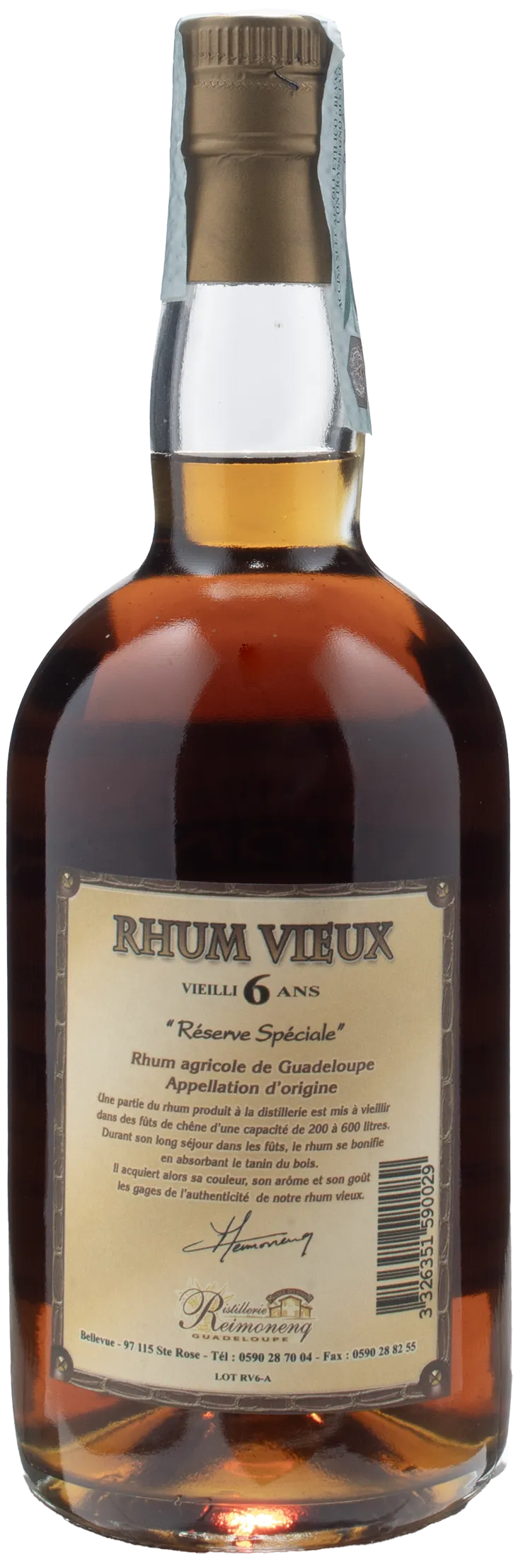 Reimonenq Rhum Agricole Vieux 6 Ans Reserve Speciale