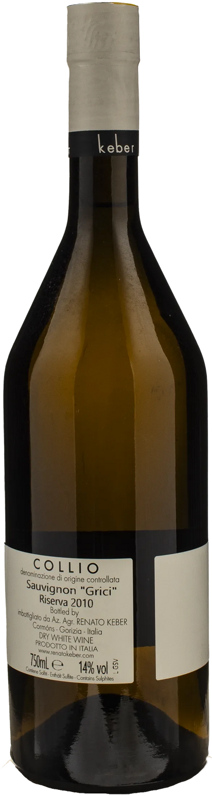 Renato Keber Collio Sauvignon Grici Riserva 2010