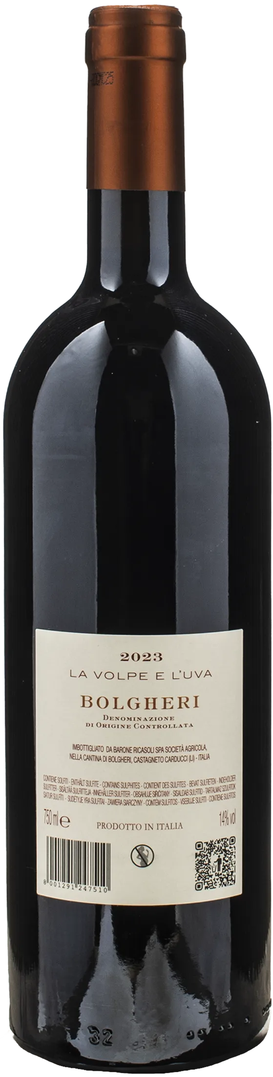 Ricasoli 1141 Bolgheri Rosso La Volpe e L'Uva 2023