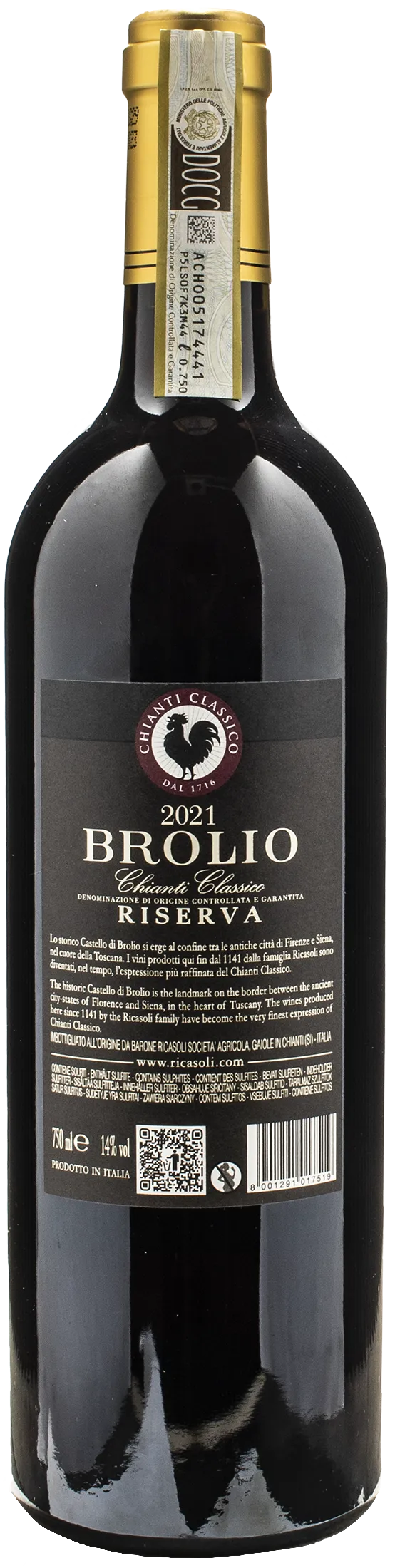 Ricasoli 1141 Chianti Classico Brolio Riserva 2021