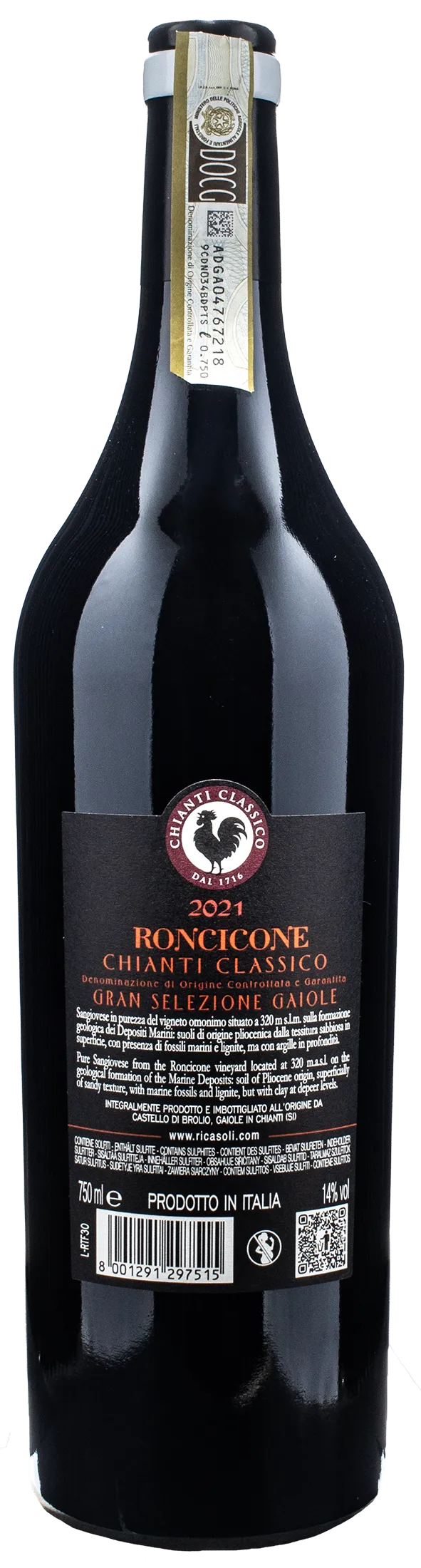 Ricasoli 1141 Chianti Classico Gran Selezione Gaiole Roncicone 2021