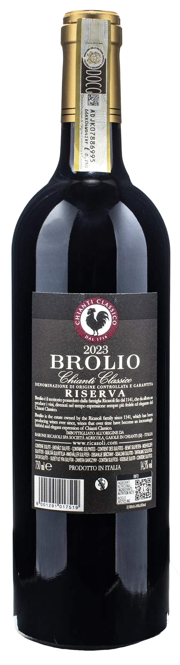 Ricasoli 1141 Chianti Classico Riserva Brolio 2023