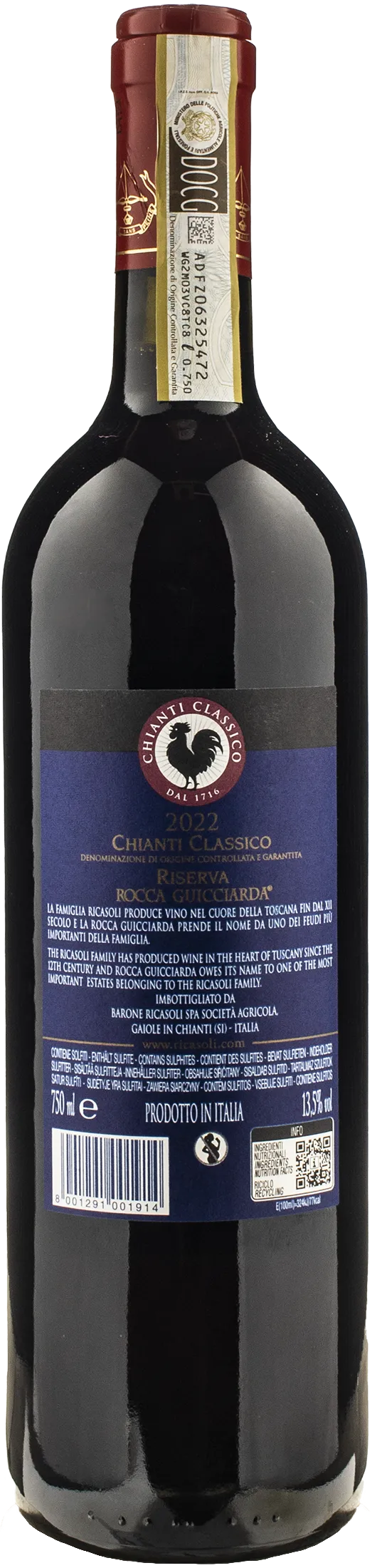 Ricasoli 1141 Chianti Classico Riserva Rocca Guicciarda 2022