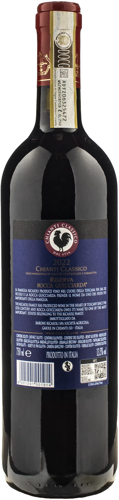 Ricasoli 1141 Chianti Classico Riserva Rocca Guicciarda 2022