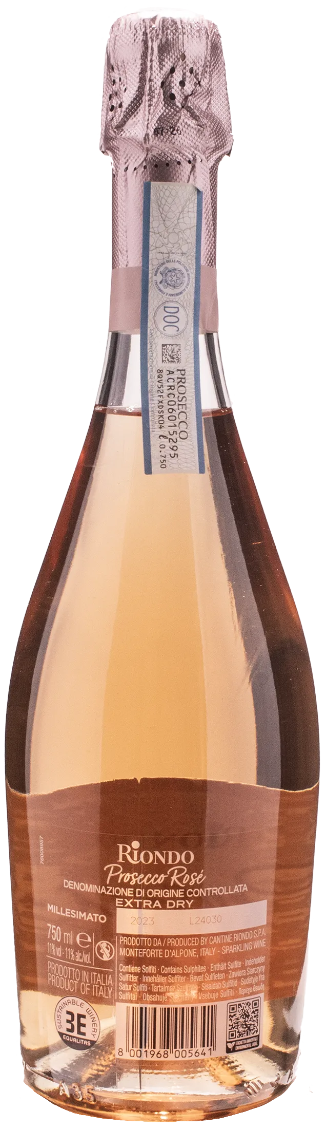 Riondo Prosecco Rosé Millesimato Extra Dry 2023