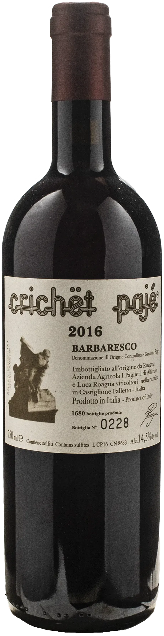 Roagna Barbaresco Crichet Paje 2016
