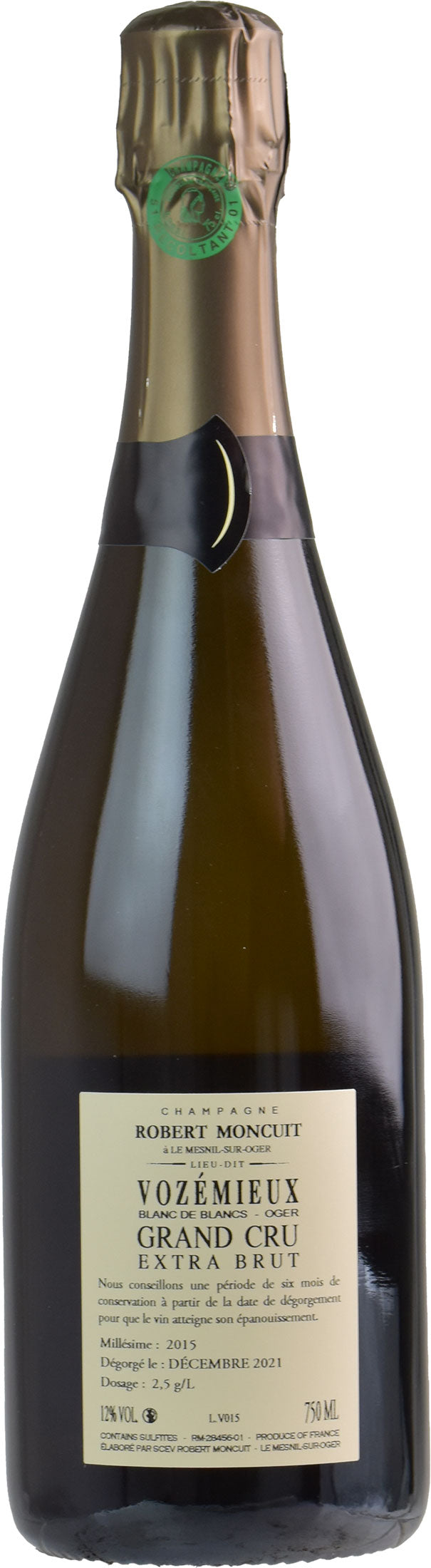 Robert Moncuit Champagne Grand Cru Blanc de Blancs Les Vozémieux Extra Brut 2015