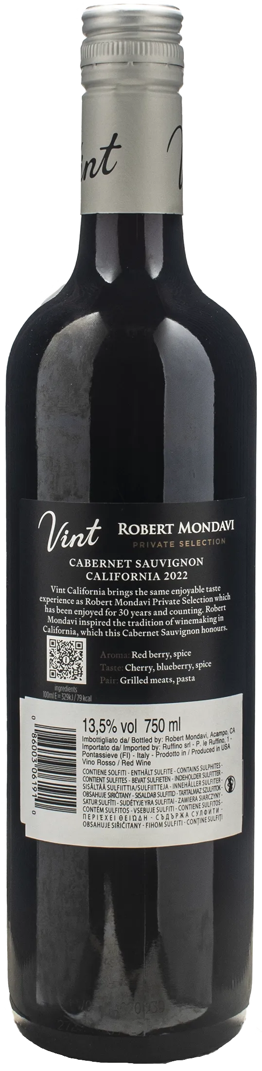 Robert Mondavi Private Selection Vint Cabernet Sauvignon 2022