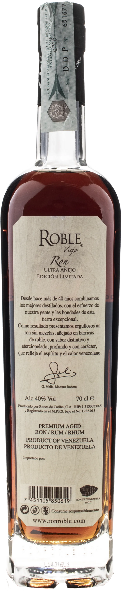 Roble Viejo Ron Ultra Anejo 12 Anos Single Vintage Rum
