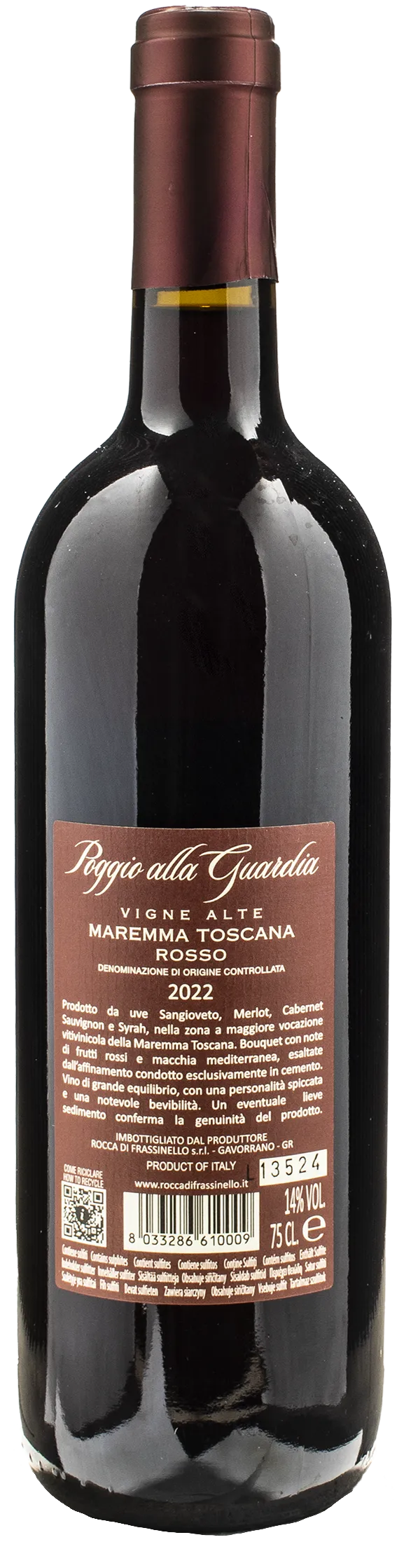 Rocca di Frassinello Maremma Toscana Rosso Poggio alla Guardia Vigne Alte 2022