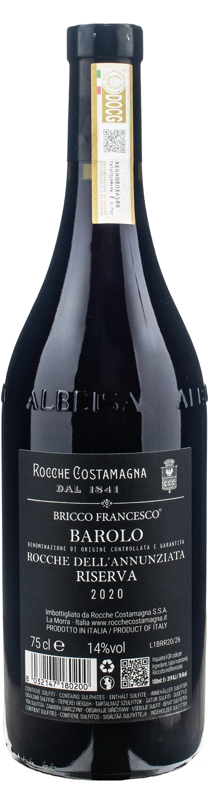 Rocche Costamagna Barolo Rocche dell'Annunziata Bricco Francesco Riserva 2020