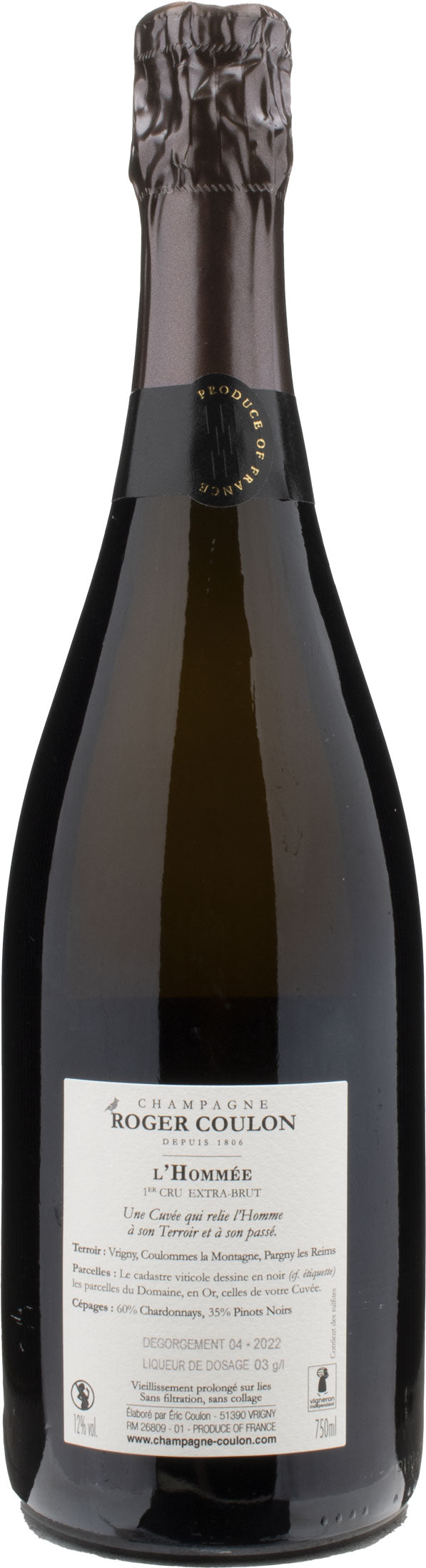 Roger Coulon Champagne L'Hommée Premier Cru Extra Brut
