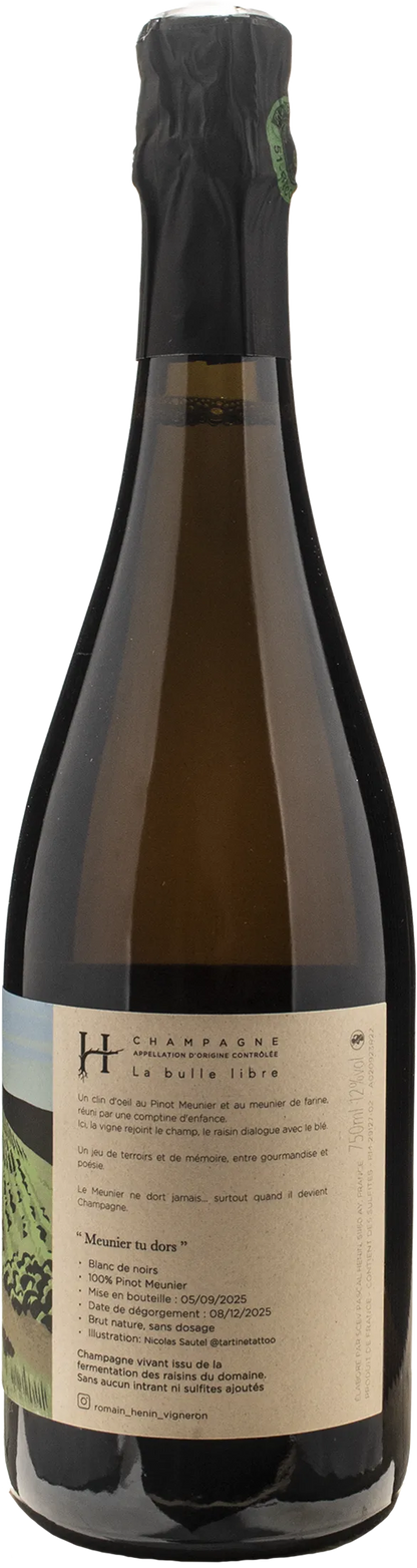 Romain Henin La Bulle Libre Meunier du Dors Brut Nature