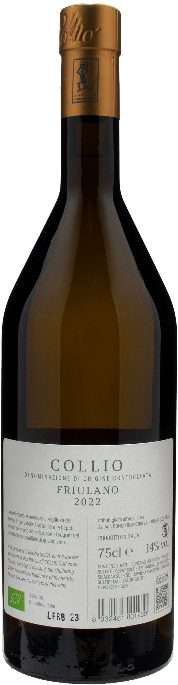 Ronco Blanchis Collio Friulano 2022