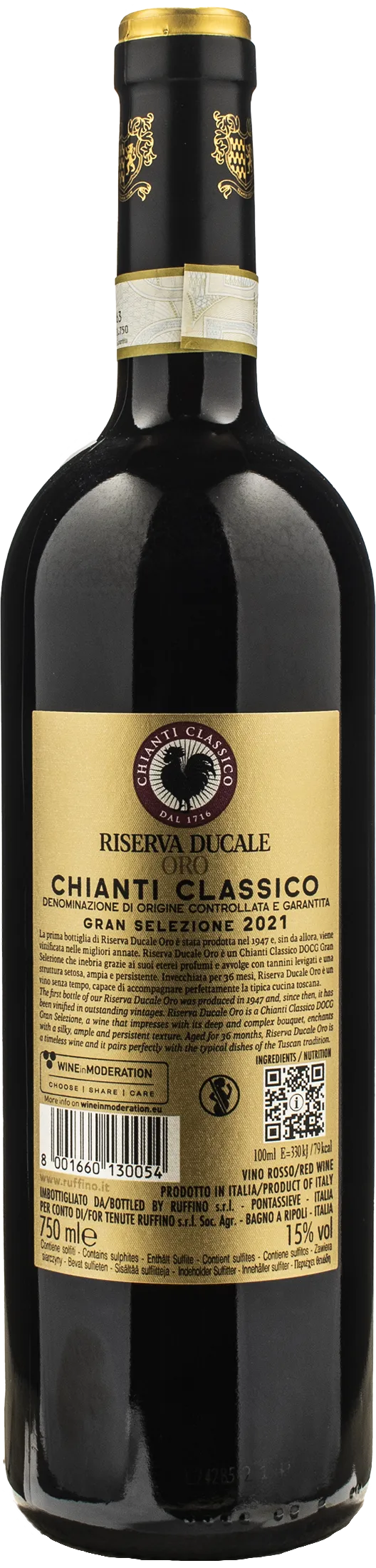 Ruffino Chianti Classico Gran Selezione Riserva Ducale Oro 2021