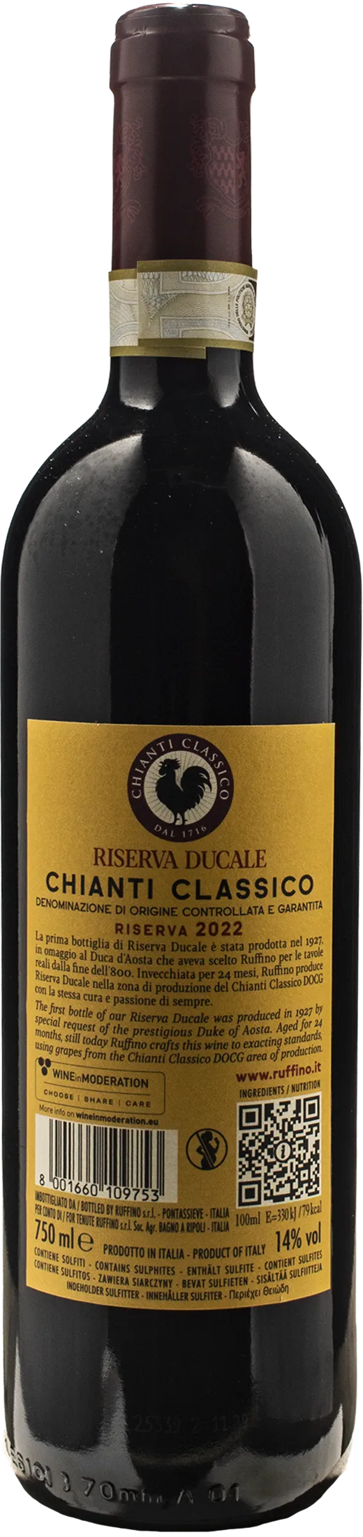 Ruffino Riserva Ducale Chianti Classico Riserva 2022