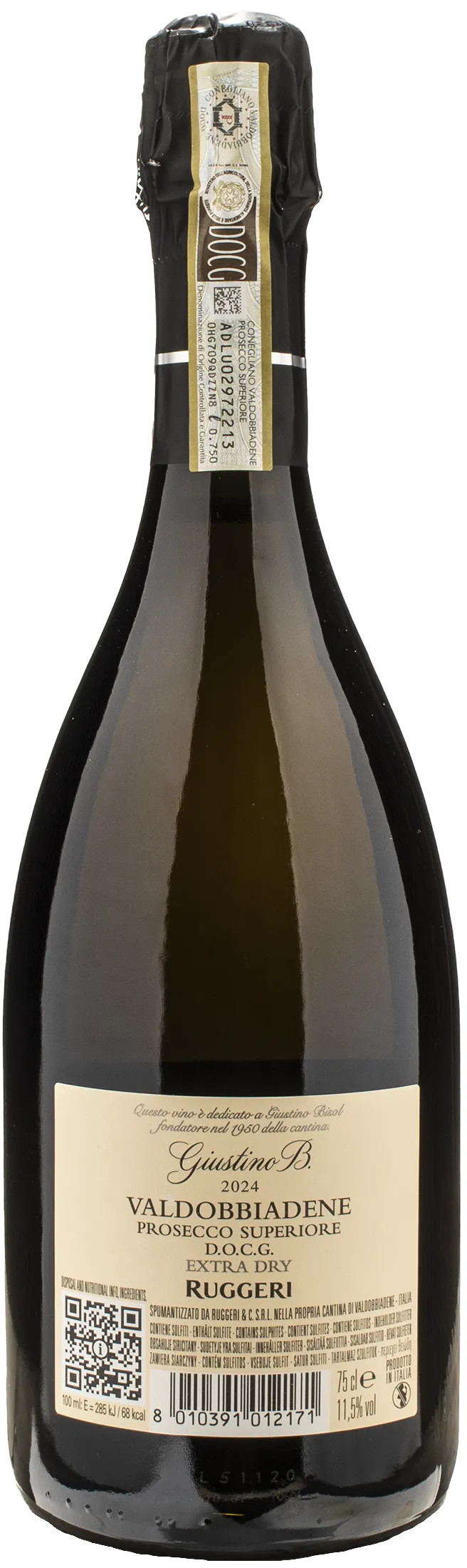 Ruggeri Valdobbiadene Prosecco Superiore Extra Dry Giustino B 2024