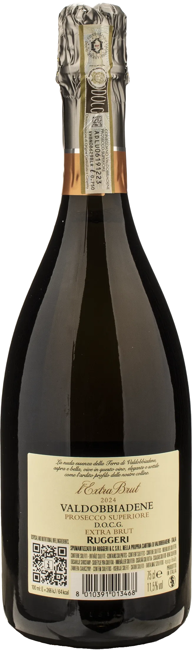 Ruggeri Valdobbiadene Prosecco Superiore L'Extra Brut 2024