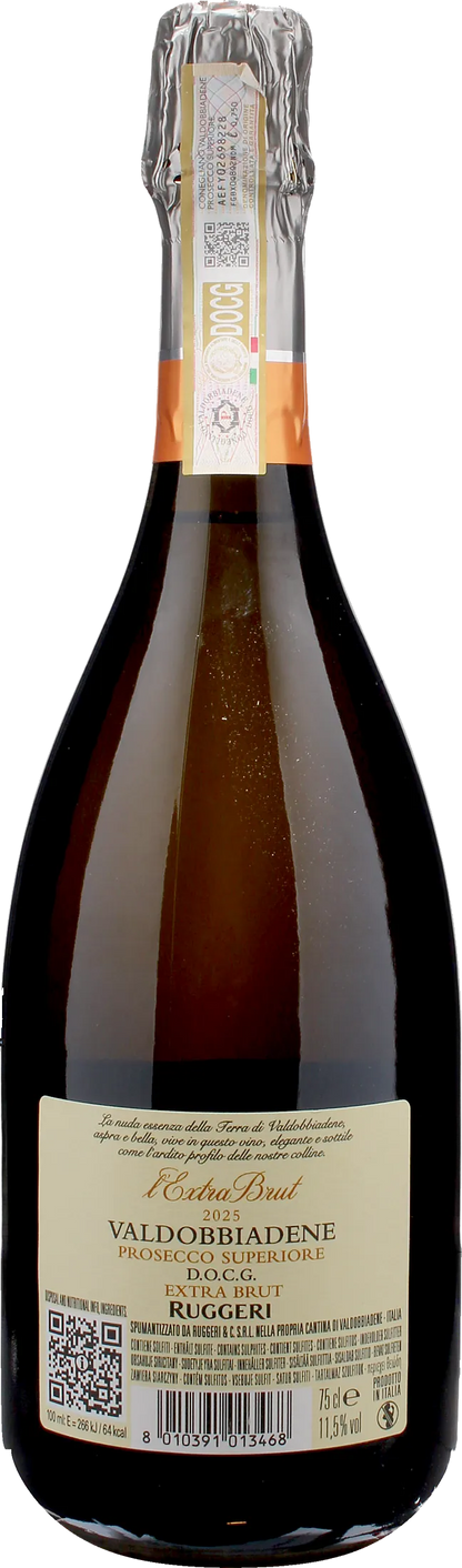 Ruggeri Valdobbiadene Prosecco Superiore L'Extra Brut 2025