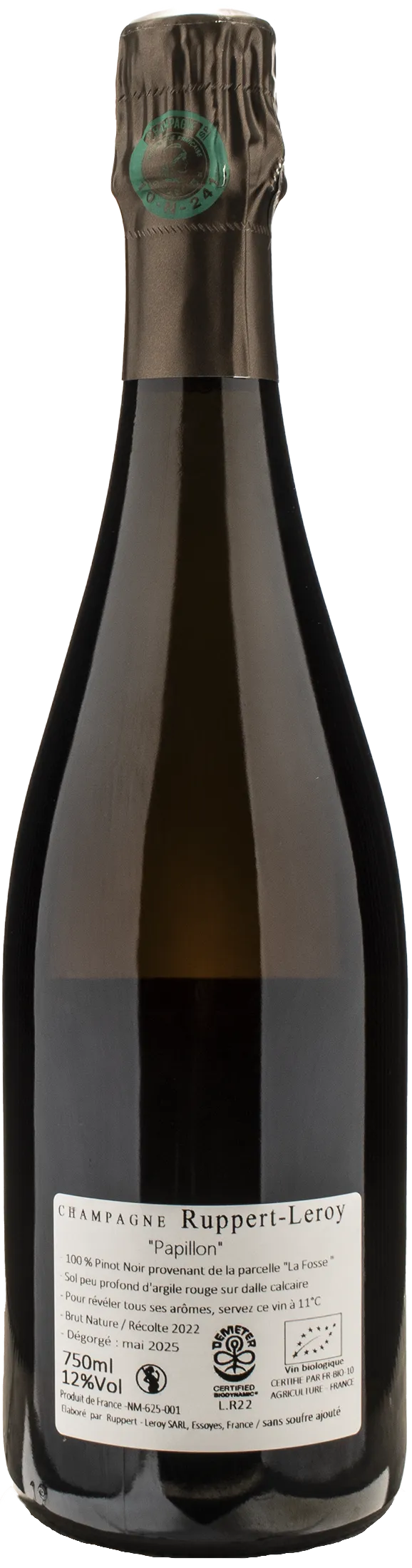 Ruppert Leroy Champagne Pinot Noir Brut Nature Papillon 2022