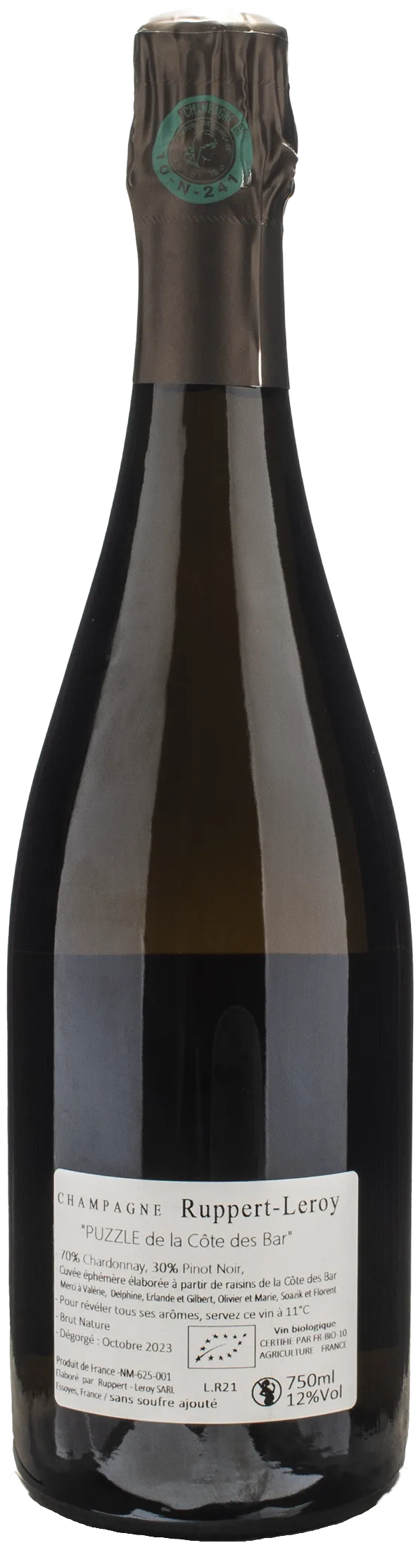 Ruppert Leroy Champagne Puzzle De la Cote Des Bar Brut Nature