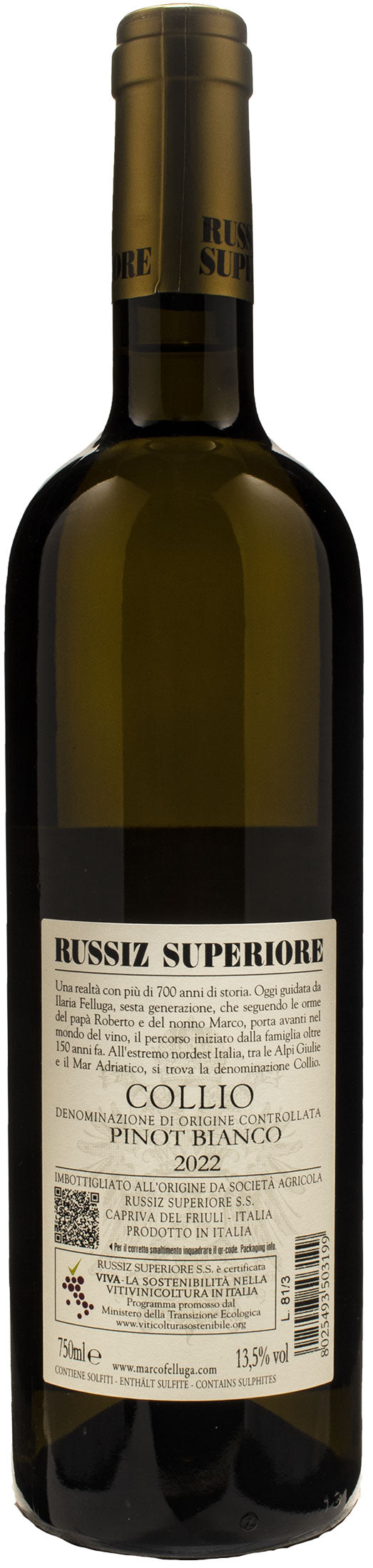 Russiz Superiore Collio Pinot Bianco 2022