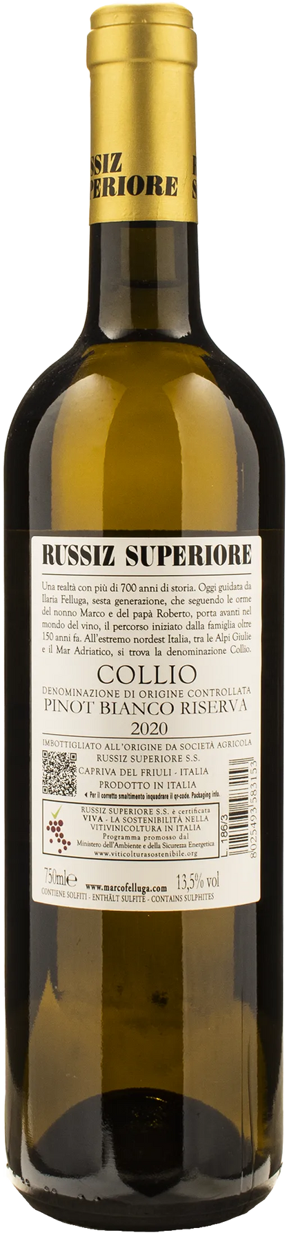 Russiz Superiore Collio Pinot Bianco Riserva 2020