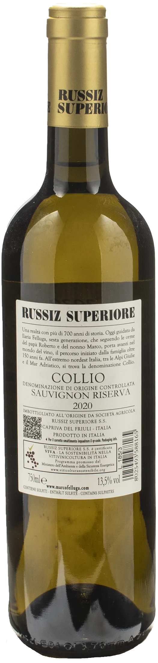 Russiz Superiore Sauvignon Riserva Collio 2020