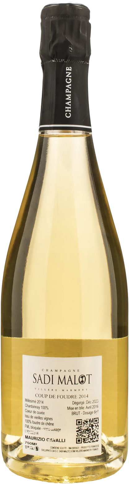 Sadi Malot Champagne 1er Cru Blanc de Blancs Coup de Foudre Brut 2014