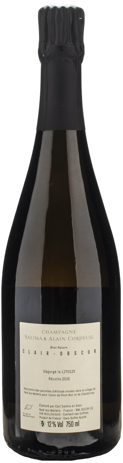 Salima & Alain Cordeuil Champagne Clair Obscur Brut Nature