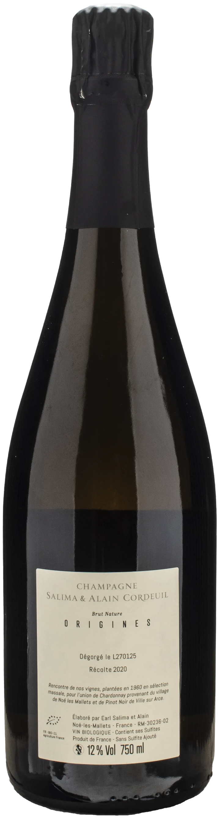 Salima & Alain Cordeuil Champagne Origines Brut Nature