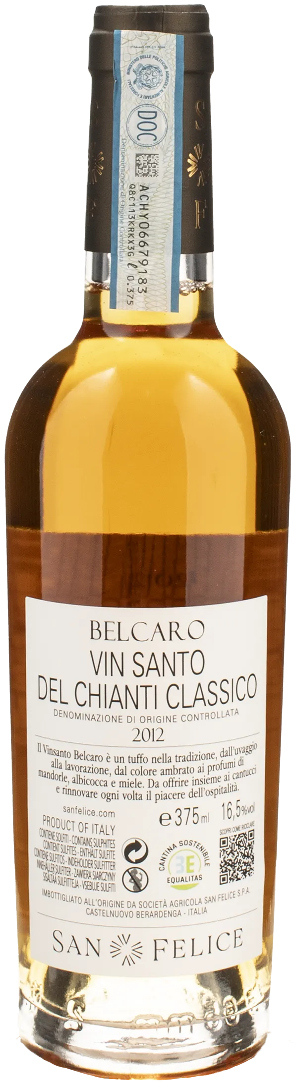San Felice Vin Santo Chianti Classico Belcaro 0.375L 2012