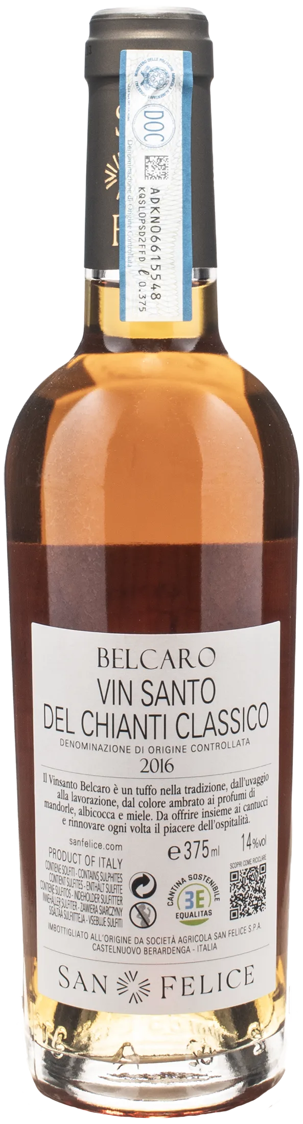 San Felice Vin Santo Chianti Classico Belcaro 0.375L 2016