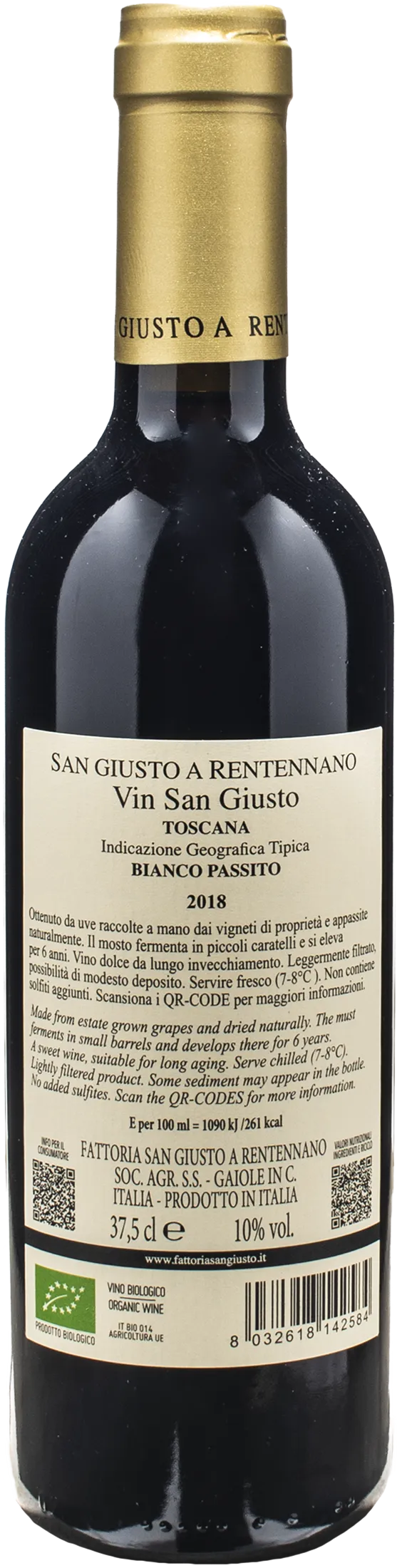 San Giusto a Rentennano Passito Toscana Vinsangiusto 0.375L 2018
