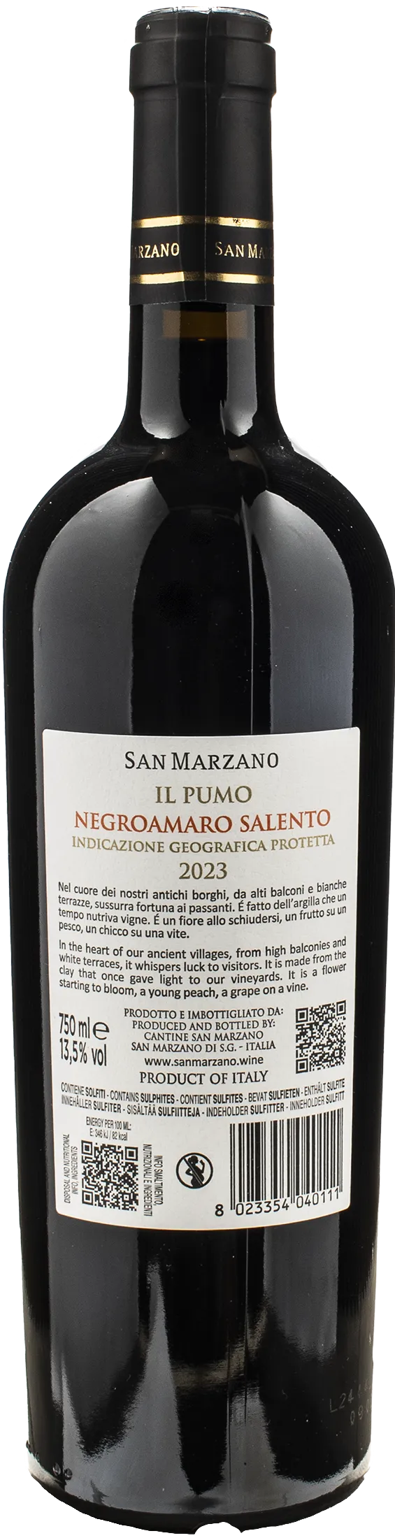 San Marzano Il Pumo Negroamaro Salento IGP 2023