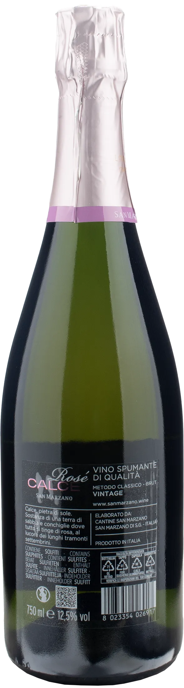 San Marzano Metodo Classico Calce Rosé Brut Vintage 2018