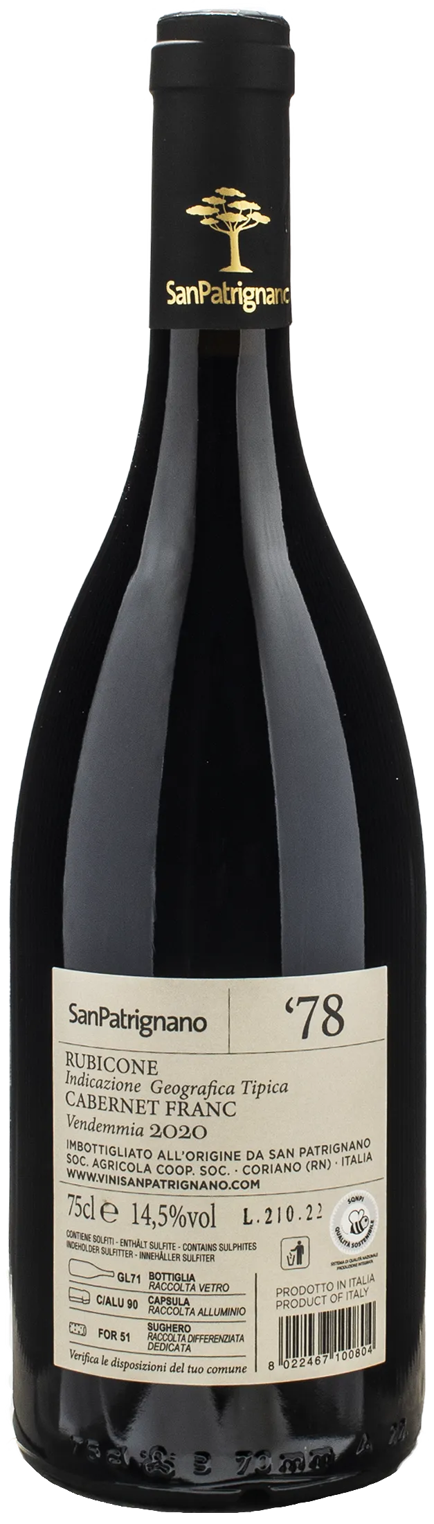 San Patrignano 1978 Cabernet Franc 2020