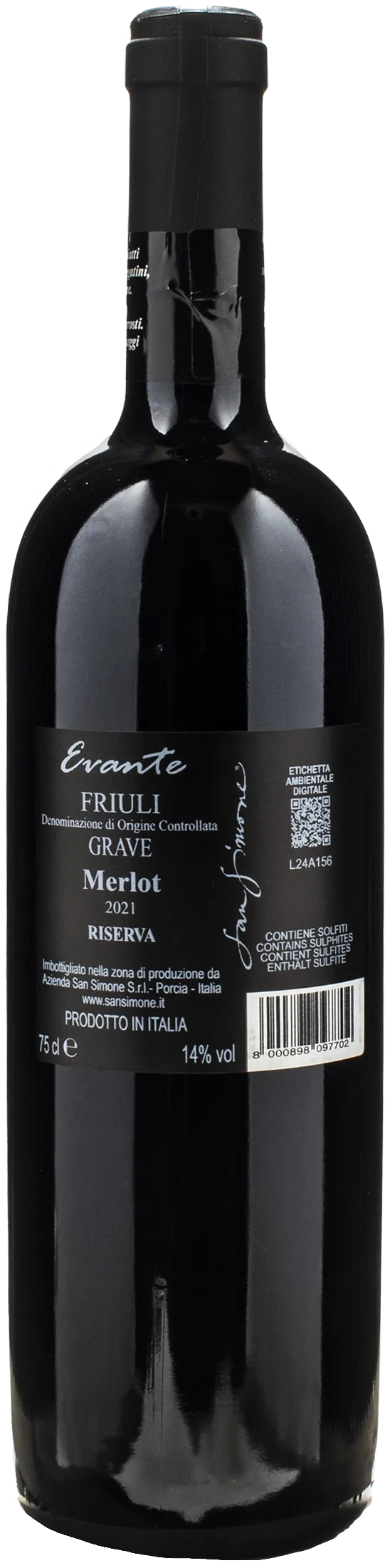 San Simone Merlot Riserva Evante 2021