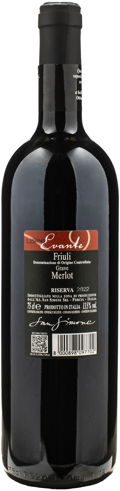 San Simone Merlot Riserva Evante 2022
