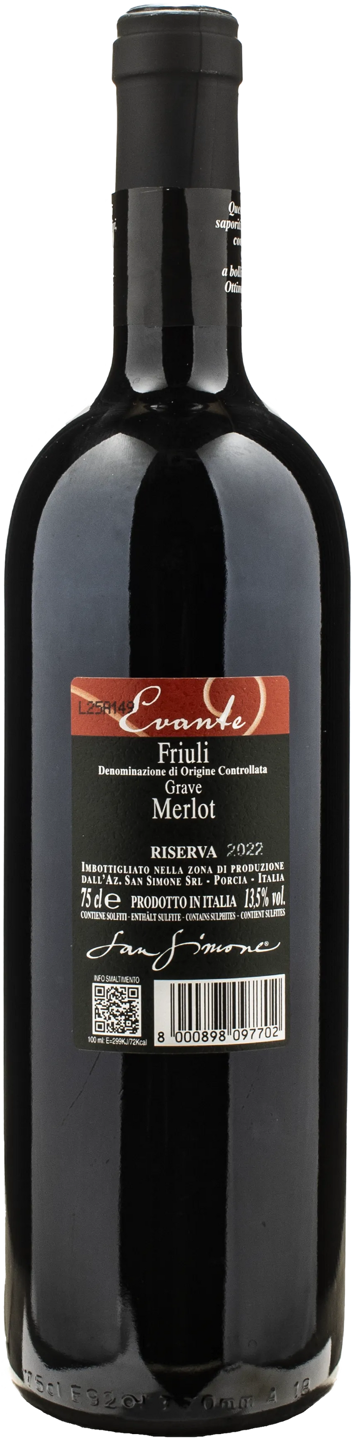 San Simone Merlot Riserva Evante 2022