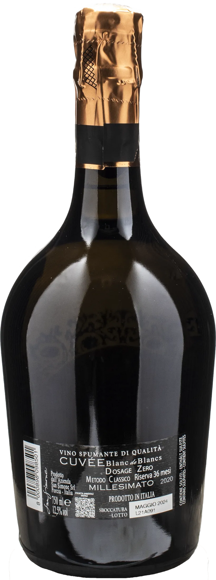 San Simone Metodo Classico Zero Dosage Cuvee Blanc de Blancs Riserva 36 Mesi 2020