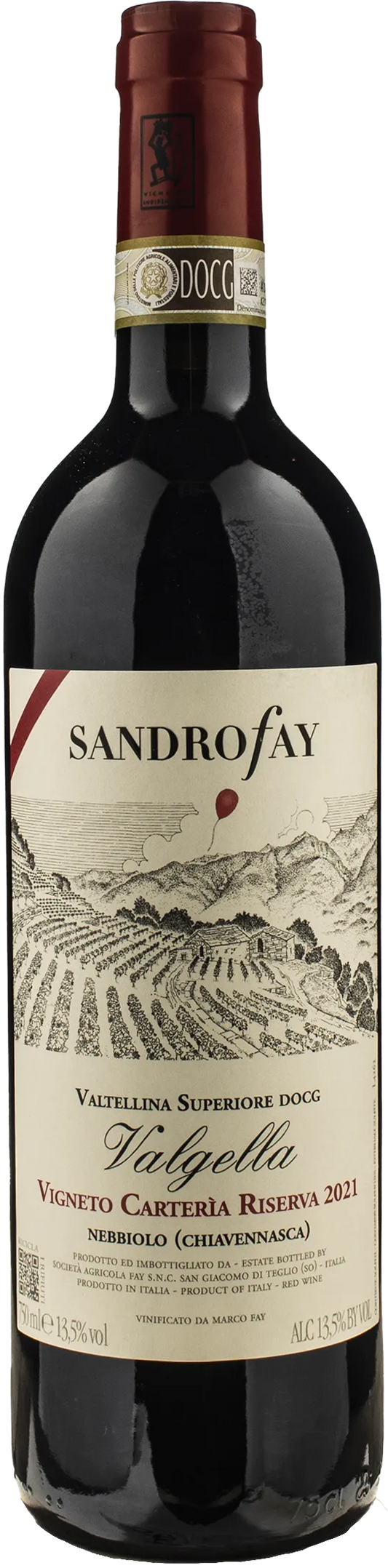 Sandro Fay Valtellina Superiore Valgella Carteria Nebbiolo  Riserva 2021
