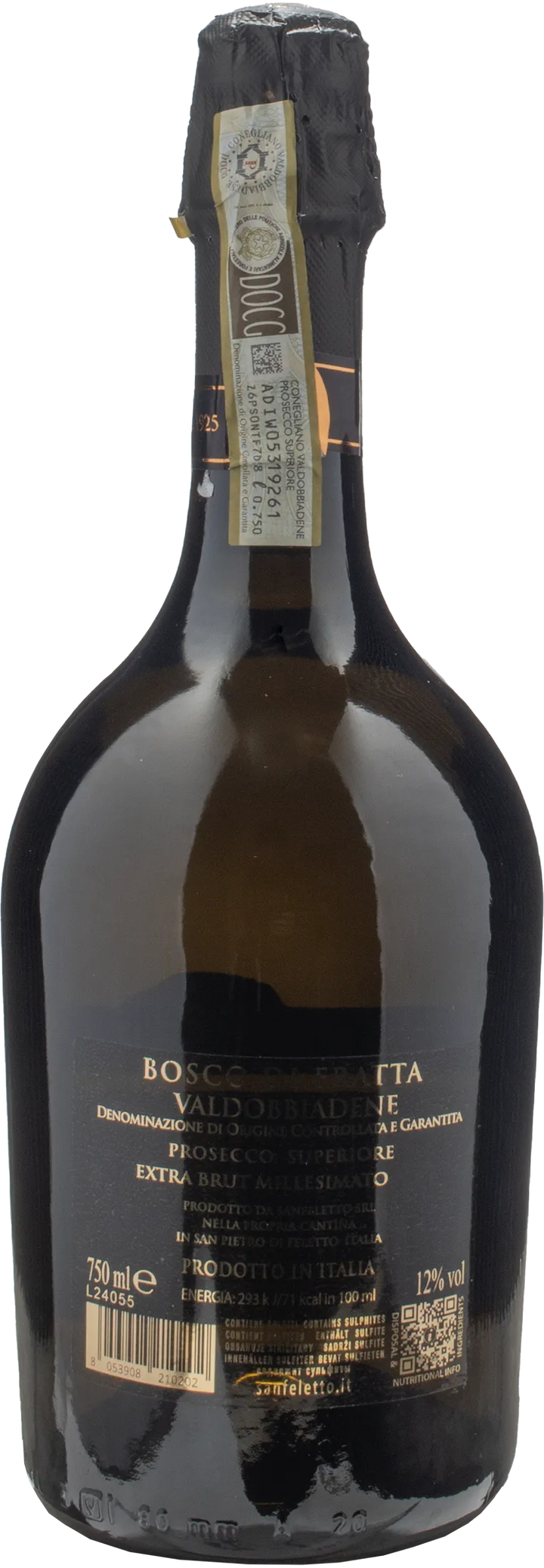 Sanfeletto Valdobbiadene Prosecco Superiore Bosco di Fratta Extra Brut Millesimato 2023